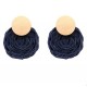 Handmade Rope Weave Round Crochet Drop Earrings Cancún