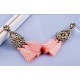 Flower Crystal Mix Color Tassel Drop Earrings Xiang