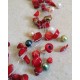 Red Coral and Colarful Pearl Necklace with Lobster Clasp