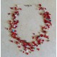 Red Coral and Colarful Pearl Necklace with Lobster Clasp