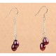Natural Wine Red Freshwater Pearl Dangle Earrings