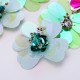 Exaggerated Earrings with Three Large Colorful Flowers