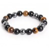 Pulsera de cuentas unisex con Ojo de Tigre, Obsidiana y Hematita