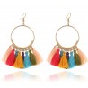 Pendientes con flecos multicolores Chira