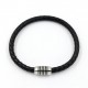 Leather Bracelet with Magnetic Clasp for Men