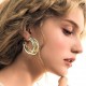Round Circle Rings Earrings Gold Color