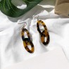 Pendientes con 2 circulos Animal print