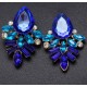 Pendientes con cristales azules o negros inspirados en la botánica