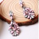 Pink Color Big Statement Crystal Earrings