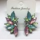 Elegant Geometric Flowers Crystal Stud Earrings