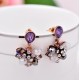 Elegant Crystal Flower Petals Stud Earrings