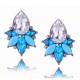 Pendientes de la serie tropicana Piña con Cristales azules tallados