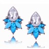 Blue Acrylic Crystal Stone Stud Earrings Crystal Pineapple