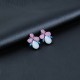 Crystal Flower Stud Earrings For Women