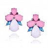 Crystal Flower Stud Earrings For Women