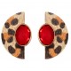 Geometric Leopard Stud Earrings For Women Safari Serie I