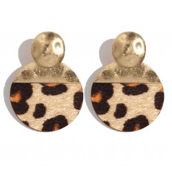 Geometric Leopard Stud Earrings For Women Safari Serie II