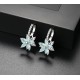 Cubic Zirconia Flower White Gold Color Stud Earrings