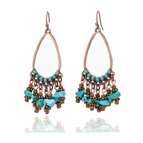 Vintage Drop earrings with Natural Turquoise Stones