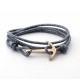 Rope Chain Marine Style Anchor Bracelet for Men