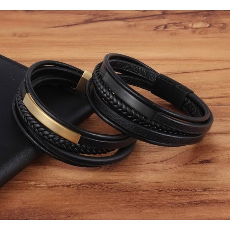 Genuine Leather Multilayer Bracelet For Men