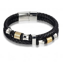 Genuine Leather Bracelet Double Layer for Men