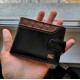 Cartera billetera multicompartimentos de hombre en piel negro y marrón