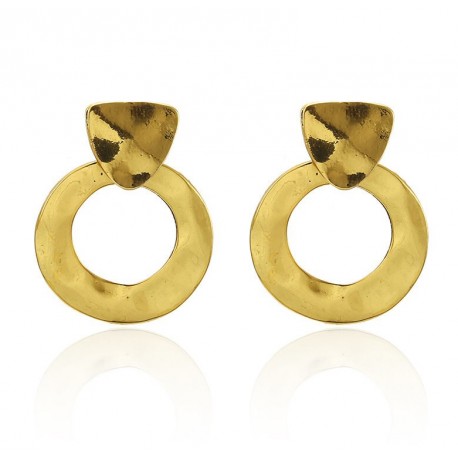 Irregular Geometric Circles Vintage Gold Color Earrings