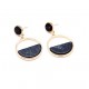 Black Stone Alloy Drop Earrings Art Deco