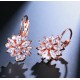 Silver or Rose Gold Plated Crystal Zirconia Flower Earrings