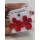Stud Earrings With Flower, Different Colors