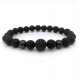 Men Bracelet with Lava Stone or Obsidian Beads and Pave SZ Crystals