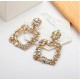Geometric Maxi Vintage Drop Earrings with Crystals