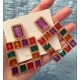 Square Multicolor Crystal Statement Geometric Drop Earrings