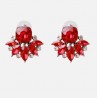 Pendientes en forma de flor con gran cristal color rojo o verde