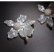 Big Resin Flower Drop Earrings with Crystal