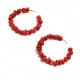 Maxi Circle Earrings With Natural Red Coral Beads