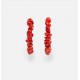 Pendientes de aro abierto elaborados con coral rojo natural