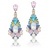 Luxury Crystal Drop Earrings with Multicolor Crystals