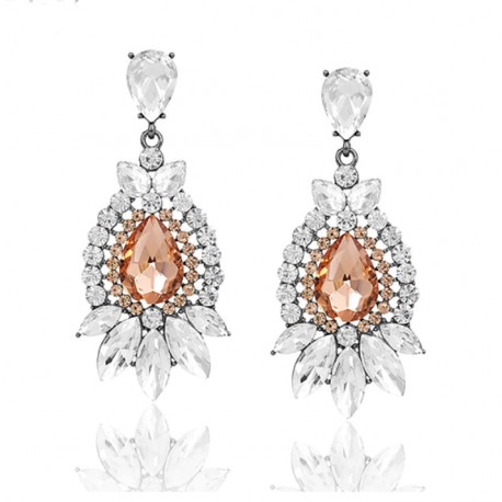 Fashion Crystal Long Wedding Drop Earrings for Woman