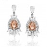 Pendientes en corma de flor con cristales