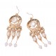 Retro Style Gold Color Earrings with Pearl Pendants