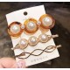 Elegant Acrylic Pearl and Stones Geometric Hairpins