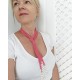 Natural Pink Coral and Pearls Long Necklace for Women with 3 Strands