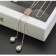 Simulated Pearl Long Sweater Chain Necklace