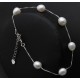 Natural Freshwater Adjustable Pearl Bracelet with Silver Chain