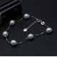 Natural Freshwater Adjustable Pearl Bracelet with Silver Chain
