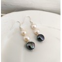 Pendientes con perlas de agua dulce en tonos blancos y gris