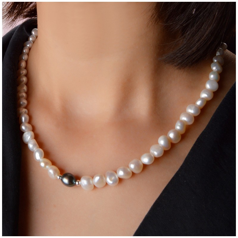 White Pearl Necklace, Black Pearl Jewelry