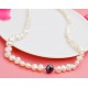 Real Freshwater Pearl Jewelry set with White Pearls and One Black Pearl